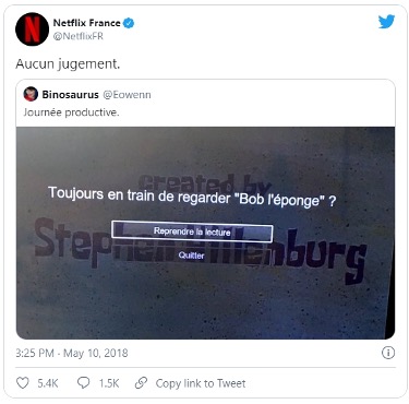 Netflix commentaire en retweet